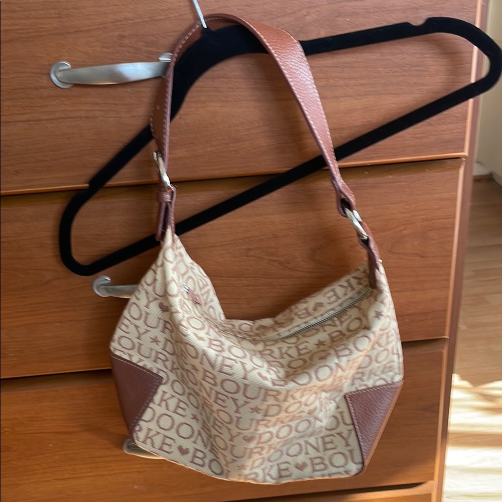 Dooney & Bourke Beige and Brown Shoulder Bag